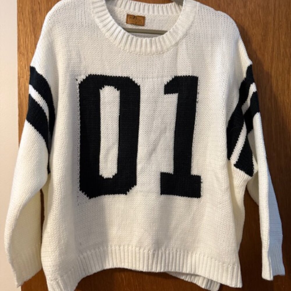 POL Crochet Knit Sweater 01 Graphic Oversized Small